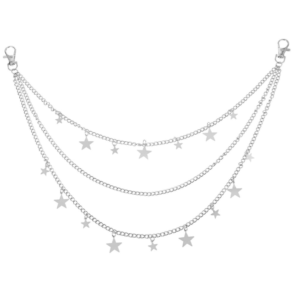 6253 Star Pants Chain Goth Layered Jean Punk Silver Wallet Pocket Belt